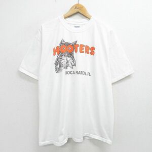 XL/古着 半袖 ビンテージ Tシャツ メンズ 00s フーターズ 大きいサイズ コットン クルーネック 白 ホワイト 24may16 中古