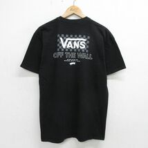 M/古着 バンズ VANS 半袖 Tシャツ メンズ ビッグロゴ コットン クルーネック 黒 ブラック 24may17 中古_画像1