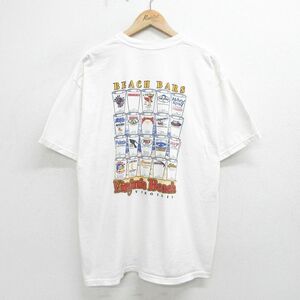 XL/古着 半袖 ビンテージ Tシャツ メンズ 00s バージニアビーチ グラス 企業広告 大きいサイズ コットン クルーネック 白 ホワイト 24may17