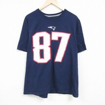 XL/古着 ナイキ NIKE 半袖 ブランド Tシャツ メンズ NFL ニューイングランドペイトリオッツ グロンコウスキー 87 大きいサイズ コットン ク_画像1