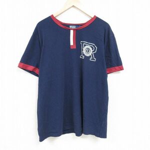 XL/古着 ラルフローレン Ralph Lauren 半袖 ブランド Tシャツ メンズ 90s ワンポイントロゴ チョコチン 大きいサイズ コットン クルーネッ