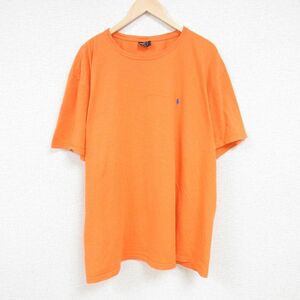 XL/古着 ラルフローレン Ralph Lauren 半袖 ブランド Tシャツ メンズ 90s ワンポイントロゴ 大きいサイズ ロング丈 コットン クルーネック