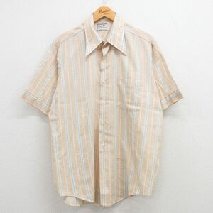 XL/古着 バンヒューセン 半袖 シャツ メンズ 70s ベージュ系他 カーキ 24may24 中古 トップス