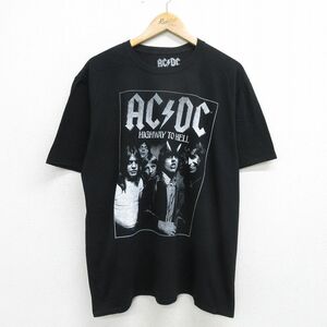 XL/古着 半袖 ロック バンド Tシャツ メンズ AC/DC コットン クルーネック 黒 ブラック 24may25 中古