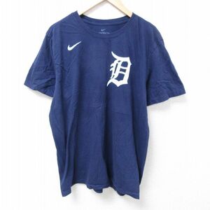XL/古着 ナイキ NIKE 半袖 ブランド Tシャツ メンズ MLB デトロイトタイガース ミゲルカブレラ 24 クルーネック 紺 ネイビー メジャーリー