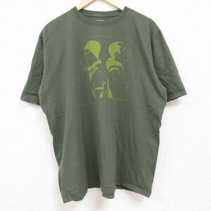 XL/古着 ジャージーズ 半袖 Tシャツ メンズ 男性 コットン クルーネック 緑 グリーン 24may27 中古