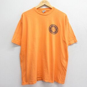 XL/古着 半袖 ビンテージ Tシャツ メンズ 90s OPERATING ENGINEERS コットン クルーネック オレンジ 24may27 中古