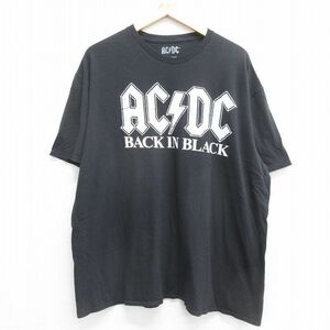 XL/古着 半袖 ロック バンド Tシャツ メンズ AC/DC 大きいサイズ コットン クルーネック 黒 ブラック 24may29 中古