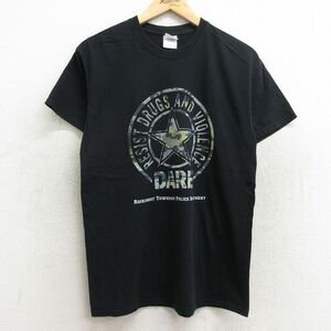 M/古着 半袖 ビンテージ Tシャツ メンズ 00s DARE 星 コットン クルーネック 黒 ブラック 24may30 中古