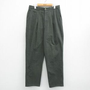 W34/古着 パンツ メンズ 90s コットン 緑系 グリーン 24feb06 中古 ボトムス ロング