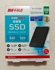 新品未開封 バッファロー SSD 外付け 500GB コンパクト PS5/PS4対応 SSD-PG500U3-BC/N ブラック