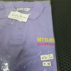 MTB IBUKI CUP 93 CHAMPION 刺繍　記念 ポロシャツ　胸囲90～98　Lサイズ　半袖 New Old Stock (NOS) 