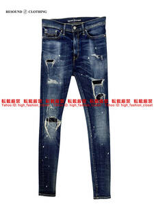 【送料無料】RESOUND CLOTHING LOAD DENIM INDIGO サイズ1 リサウンドクロージング クラッシュデニム スキニーデニム スキニーパンツ