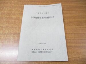 ●01)【同梱不可】千葉県袖々浦市 小谷遺跡発掘調査報告書/君津郡市文化財センター発掘調査報告書 第72集/中央技建工業 文化財センター/A