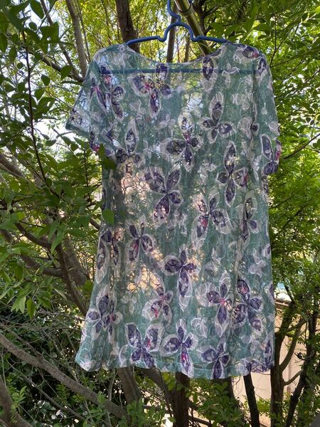 ☆再出品☆男女兼用☆ストレッチ素材で着心地快適♪透け可愛い花柄メッシュTシャツ※LLサイズ画像要ご確認下さい!