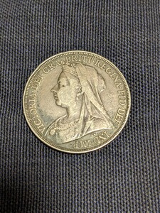 ヴィクトリア　オールド　クラウン　1897年　銀貨　イギリス　大英帝国　ヴィクトリア女王　ヴィクトリア朝