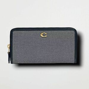 ★新品未使用★ コーチ　COACH　長財布　ブラス　ラウンド　ネイビー