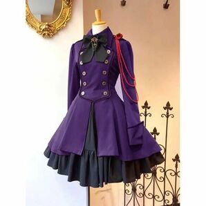 ★新品未使用★ 軍服　ワンピース　パープル　ロリータ　コスプレ　レディース