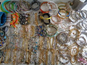 *100 jpy ~[ bargain goods ] material / design various Gold * silver color bracele bangle 170 point super large amount . summarize set flima and so on *T-76