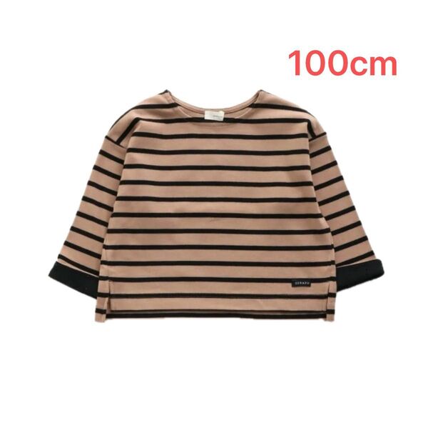 【新品未使用】 袖レース ボーダー 長袖 長袖Tシャツ 100cm