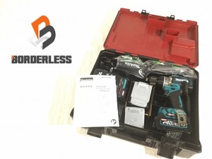 ☆未使用品☆ makita マキタ 40Vmax 充電式 震動 ドライバドリル HP001GRDX 青/ブルー バッテリー2個(2.5Ah) 充電器+ケース 91122