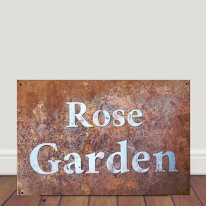 ブリキ看板　HANAKO　花の看板　ガーデンオブジェ　FR72b　ROSE　GARDEN　バラ園