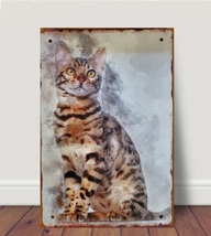 ブリキ看板　HANAKO　レトロ　猫の看板　W8　ベンガル　キジトラ　ウェルカムボード_画像8