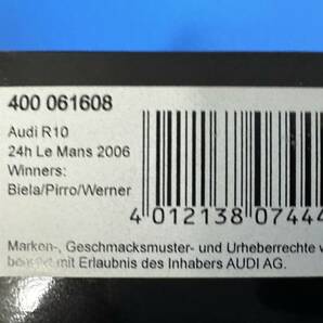 ミニチャンプス 1/43 アウディ R10 24h ルマン ウィナー 2006 No.8 MINICHAMPS Audi R10 24h LeMans 2006 Winners.Biela.Pirro.Wernerの画像10