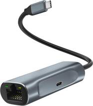 USB C LAN変換アダプター 2-IN-1有線LANアダプター_画像1