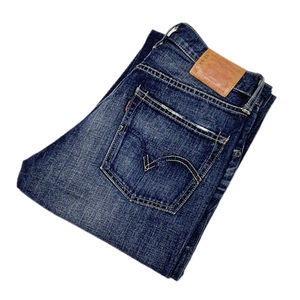 雰囲気◎ 美ひげ ユーズド加工 Levi's リーバイス 502 レザーパッチ 革パッチ 00502-0310 デニム ジーンズ W32/CR119