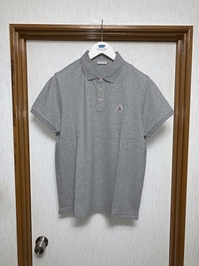 XL 新品 MONCLER トリコロール ワッペン ポロシャツ モンクレール grey