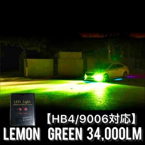 フォグランプ LED HB4 グリーン34000LM 光軸調整可