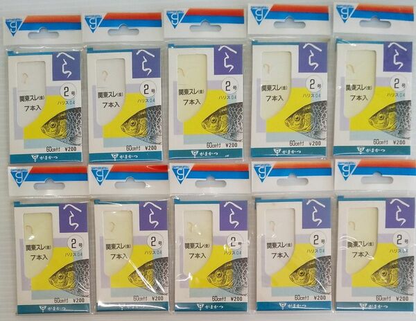 がまかつ へら 関東スレ（金）2号 ハリス0.4号60cm付 7本入 ヘラブナ ヘラ釣り フナ釣り 釣り堀