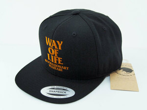 新品 2024年 RATS EMBROIDERY CAP WAY OF LIFE スナップバック キャップ 黒 ブラック BLACK MARI GOLD ラッツ F