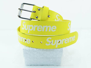 新品 L 23SS Supreme Repeat Leather Belt レザー ベルト リピート ロゴ イエロー Yellow シュプリーム F