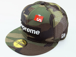 新品 24SS Supreme Box Logo Mesh Back New Era ニューエラ メッシュ キャップ ボックスロゴ Woodland Camo カモ 7 1/2 シュプリーム F