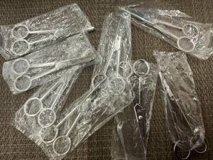  medical care apparatus medical care for tongs scissors 8 pcs set stainless steel unused sack entering leaving including in a package other tweezers etc. exhibiting 