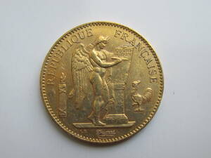 希少　美品　幸運のエンゼル　１９１３年フランス　エンゼル　１００フラン金貨　32.25g