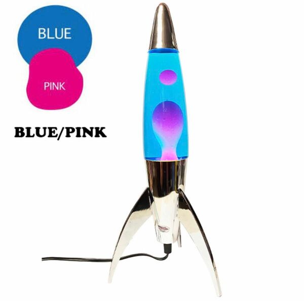 レトロ ロケットラバランプ ブルー ピンク