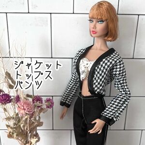 ポピーパーカー　バービー人形　服　千鳥柄ジャケット　コーデセット