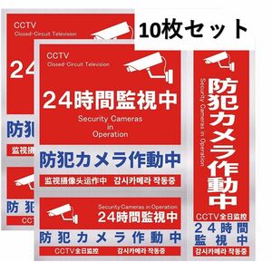 防犯 カメラ ステッカー 犯罪防止 シール 空き巣対策 10枚 防犯カメラ