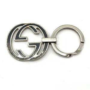 GUCCI Gucci Inter locking key ring key holder charm silver accessory silver black control HS35832