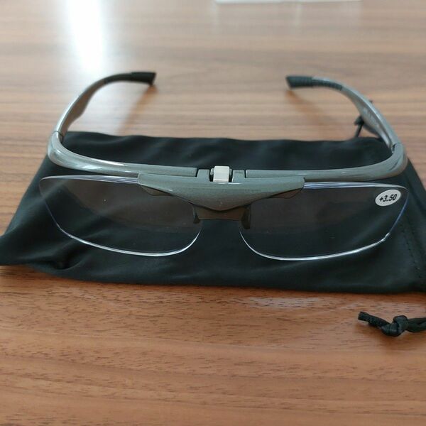 【美品】JIMMY ORANGE レンズ 視力補正用眼鏡 老眼鏡 メガネ 男女兼用 シルバー +3.50