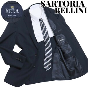 SARTORIA BELLINI サルトリアベリーニ REDA レダ ドット柄 背抜き 2つボタン テーラードジャケット Lサイズ ネイビー