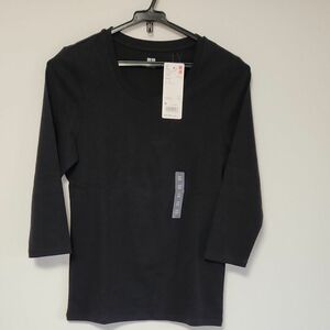 レディース　七分袖　クルーネックTシャツ　Mサイズ　黒