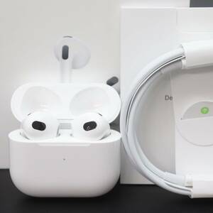 ITQZZ8H7Y79N 即決 本物 Apple アップル AirPods エアポッズ MPNY3J/A 第3世代 ワイヤレス イヤフォン イヤホン ホワイト 充電ケース