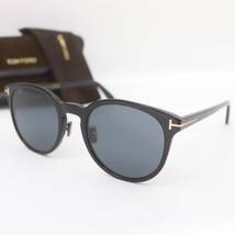 ITYH0ONEFZLM 即決 本物 美品 TOM FORD トムフォード サングラス TF1052-K 01A 55□23 145 ブラック ゴールド ケース クロス ユニセックス_画像1