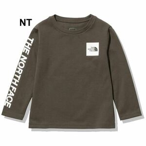  футболка длинный рукав Kids 110cm ребенок одежда North Face THE NORTH FACE LS маленький квадратное Logo чай THE NORTHFACE длинный рукав 