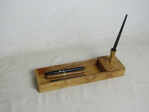  zelkova made, wooden pen plate, wooden pen stand, pen plate pen stand, handmade 