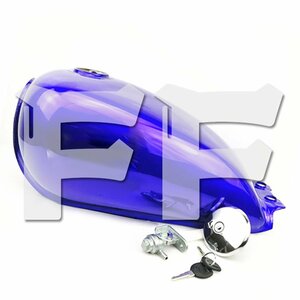 オートバイ スズキ GN125 GN250 ガソリンタンク バイク用 9L 2.4ガロン 燃料タンク ガスタンク ブルー GN125-TANK-E 新品
